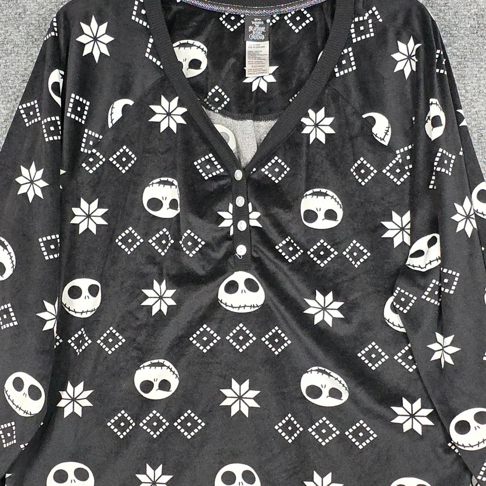 Disney Womens 3X Nightmare Before Christmas Sleep Shirt Black Jack Skellington - Picture 3 of 8